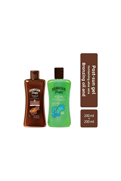 Hawaiian Tropic زيت كوزونوت المكثف للتسمير الداكن 200 مل وجل الصبار 200 مل - ...