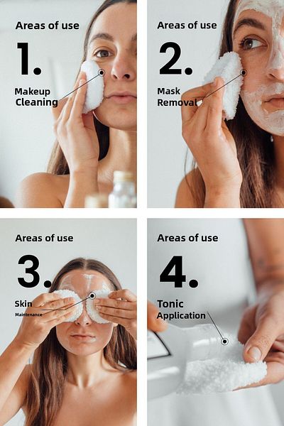 Less Sürdürülebilir Yaşam Gereçleri Washable Makeup Removing Cotton | 2's