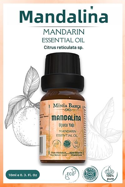 Minia Bahçe Bitki ve Sanat Atölyesi Tangerine 100% Pure Essential Oil - 10ml