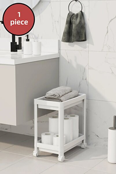 Open Home Concept Alb 1 unitate de rafturi sub blat cu roți