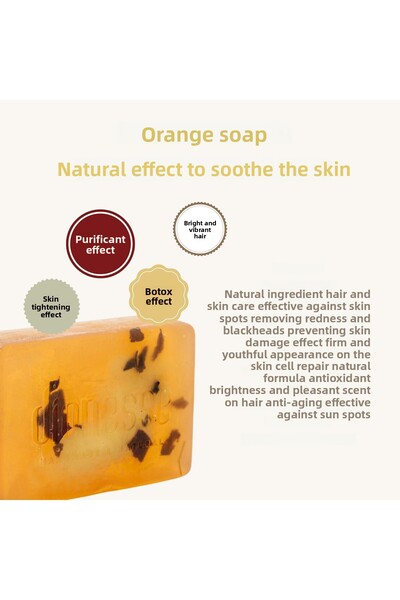 dionesse Natural Orange Soap 120 Gr - Antioxidant Handmade Soap with Skin Revitalizing and Brightening Effect