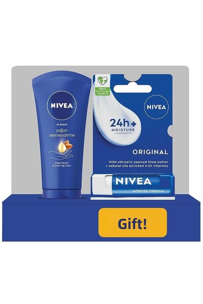 NIVEA Intensive Moisturizing Hand Cream 75 ml + Original Care Lip Care Cream ...
