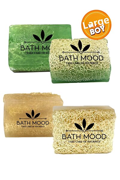 bath mood Fabulous 2-Pack (Natural Pumpkin Fiber Aloe Vera and Rice Soap) 260 Grams Large Size