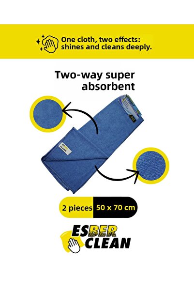 shop 2-Pack Reversible Super Absorbent Single Color Blue Microfiber 50X70 cm ...