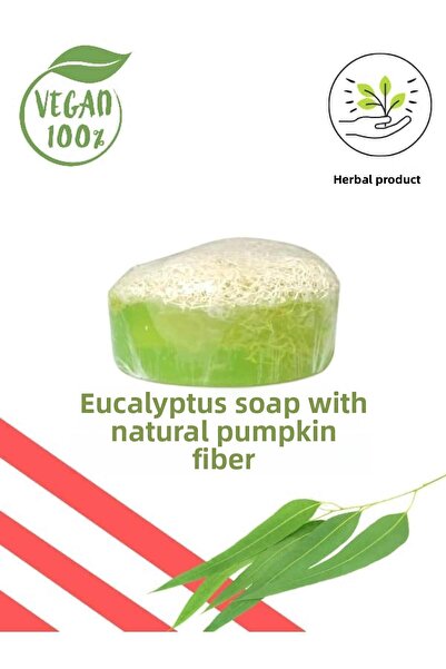 Karşı Köyden صابون الأوكالبتوس بألياف اليقطين الطبيعية 100 جم