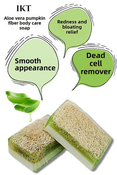 IKT Natural Pumpkin Fiber Aloe Vera Body Care Soap 3 Pieces