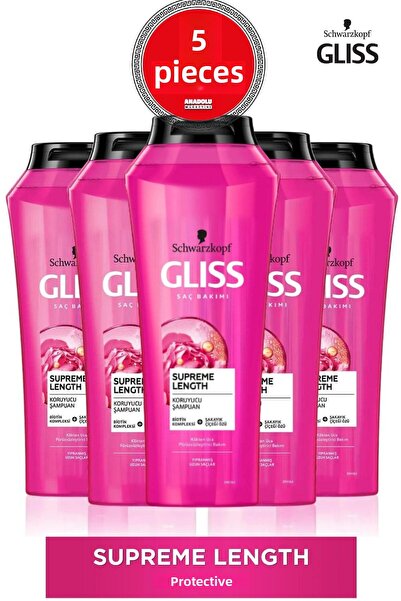Gliss شامبو سوبريم لشعر طويل خاص 500 مل 5 قطع