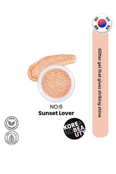 UNLEASHIA احصل على جل جليتر فضفاض رقم: 6 غروب الشمس 4 جرام |   ظلال العيون ال...