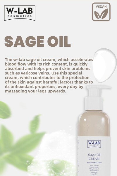 W-Lab Cosmetics Sage Oil Varicose Vein Cream with Sage Oil 190 ml