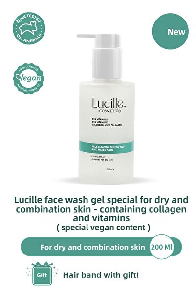 Lucille جل تنظيف الوجه المرطب بخلاصة الكولاجين للبشرة الجافة والمختلطة نباتي ...