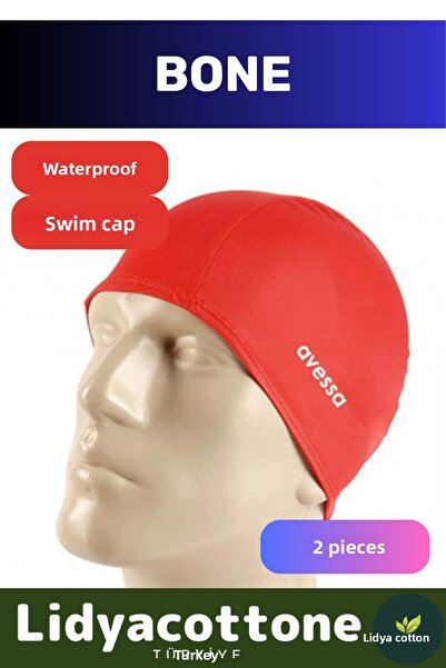 Lidyacottone Cască de înot din silicon Lycra pentru piscină și mare, impermea...