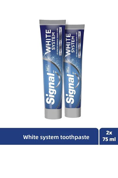 Signal Toothpaste White System Whiteer Teeth in 2 Weeks 75 ml X2