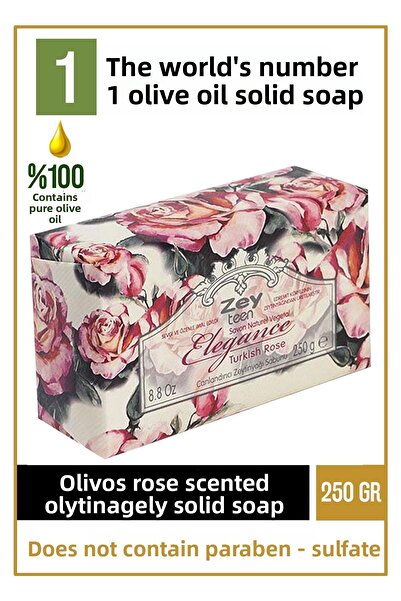 Olivos صابون صلب بالورد وزيت الزيتون من ناتشورال إليجانس، صابون اليد بزيت الز...