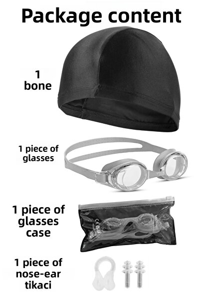 Ozsport Swimming Goggles Set of 4 Adjustable Sea Pool Swimming Goggles with Boned Ear & Nose Plugs