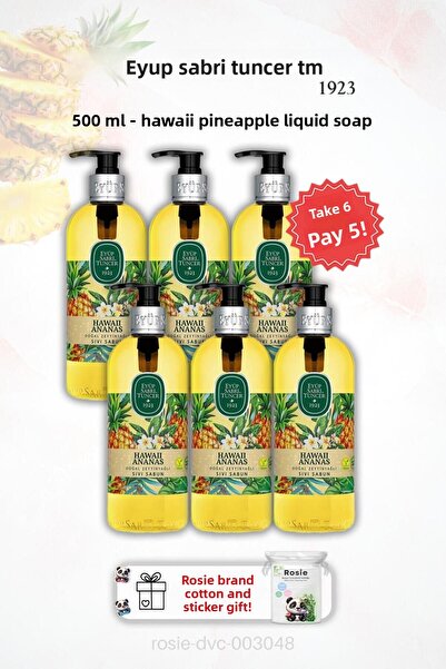 Eyüp Sabri Tuncer اشتري 6 ادفع 5 صابون سائل هاوايان أناناس 500 مل مع هدية روزي