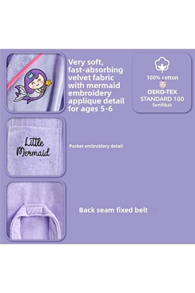 Milk & Moo Dětský župan Milk&moo Velvet Malá mořská víla 5-6 let