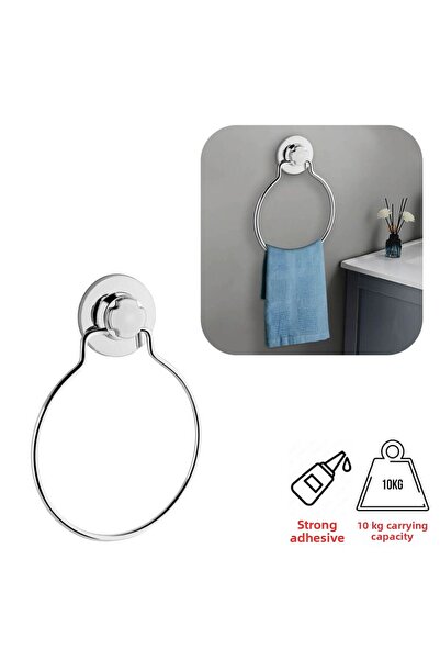 Piev Wenken Screwless Ultra Strong Bonding Luxury Chrome Round Towel Rack