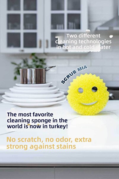 Decomia Home إسفنجة أطباق سحرية قوية للغاية للوجه المبتسم في الماء الساخن وال...