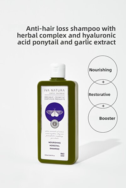 Iva Natura 350 مل شامبو مركب عشبي وحمض الهيالورونيك - مستخلص الذيل والثوم
