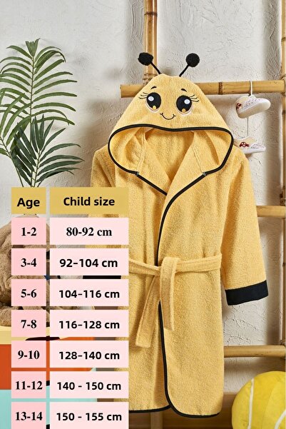 Formeya 100% Cotton Baby Kids Bathrobe Hooded Embroidered Animal Figured Bathrobe