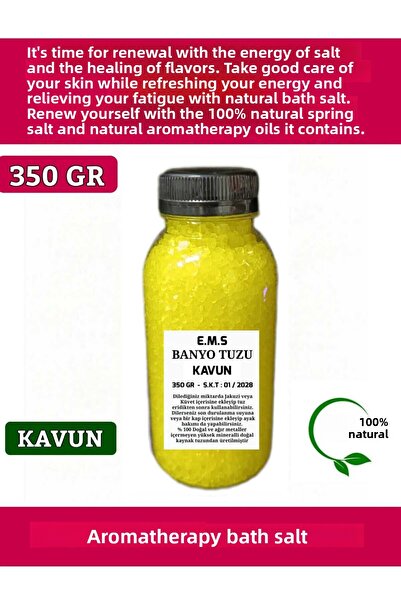 E.M.S AVM ملح استحمام برائحة البطيخ 350 جرام - ملح للعناية بالقدمين لحوض الاستحمام والجاكوزي والمانيكير والباديكير