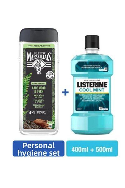 Listerine Le Petit Marseillais Men Juniper Tree and Fuser Shower Gel 400 Ml+L...
