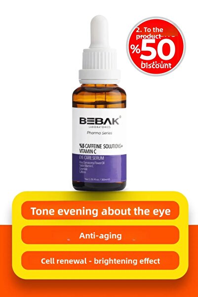 Bebak Pharma Eye Contour Care Serum with Caffeine and Vitamin C - 5% Caffeine...