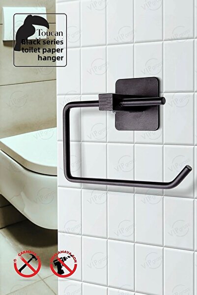 vipgross Suport pentru hârtie igienică pentru baie neagră/Suport pentru role igienică