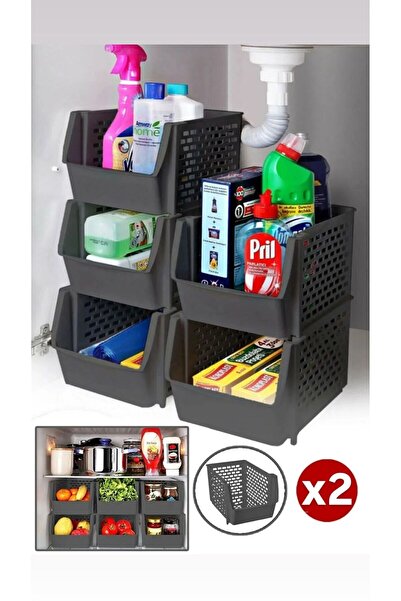 Bayev Black 2 Tier Detachable Bathroom Kitchen Shelf