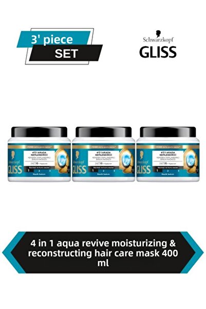 Gliss 4 in 1 Hair Mask 400 ml X3 |   Moisturizing, Structuring and Easy to Ap...