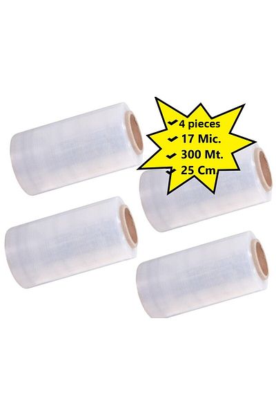 tify 25 cm 17 Mic. Transparent Stretch Pallet - 1000Gr/300Mt 4 Pieces