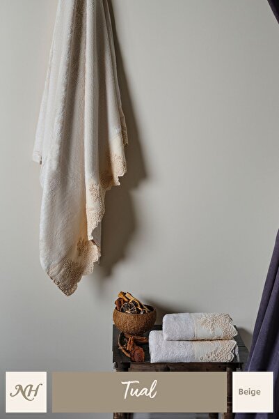 Nazik Home Πετσέτα σώματος με κέντημα από καμβά (90 X 150 cm)