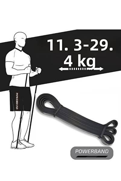 powerband شريط مقاومة مطاطي متوسط ​​الصلابة وشريط تمرين أسود متوسط ​​المقاومة مطاط أسود 200