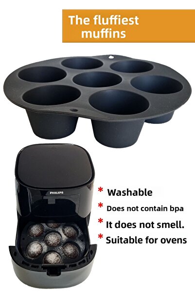 Deftion Airfryer 7 Compartment Muffin Cupcake Baking Silicone Cup Cake Air Fryer