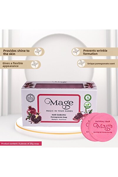 Mage Cosmetics Mage Natural Pomegranate Soap Set of 8, 20 Grams X 8 Pieces in...