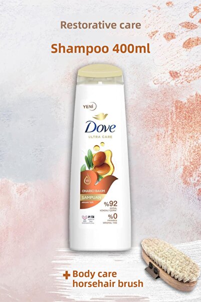 Dove Ultra Care 400 ml Argan Oil Repair Shampoo and Body Care Brush
