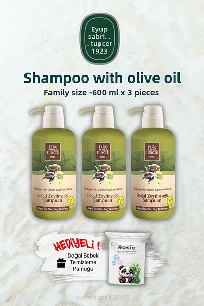 Eyüp Sabri Tuncer 600 ml Olive Oil Shampoo (X 3) & Rosie Prize Preparation List