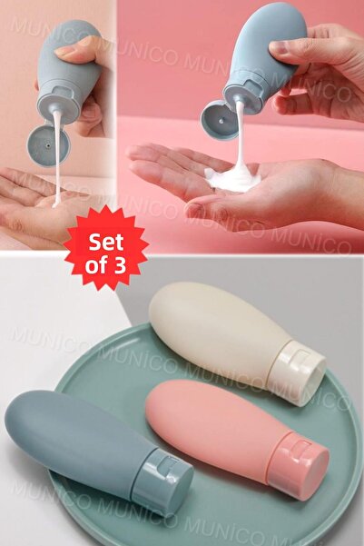Munico Recipiente de călătorie Munico - Sticle pentru cremă și șampon, set de 3 60 ML