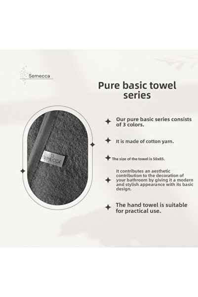 Semecca Pure Basic Cotton Towel 50X85 One Piece Hand Towel