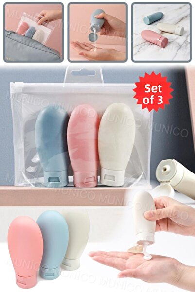 Munico Munico Travel Containers - Μπουκάλια κρέμας και σαμπουάν, Σετ 3 τεμαχίων 60 ML
