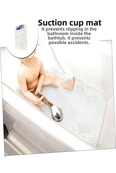 bademlerhali Bathroom Mat - Transparent Bath Mat, 40X70Cm in the Tub