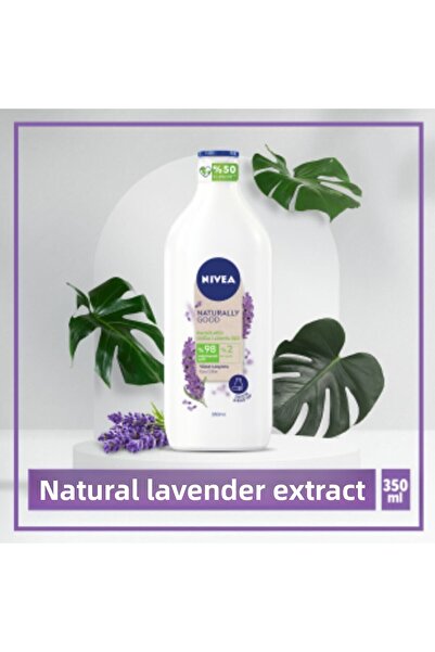 NIVEA لوشن الجسم الطبيعي الجيد باللافندر 350 مل للبشرة الجافة ترطيب لمدة 48 ساعة