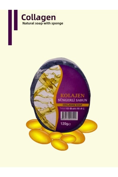 Karşı Köyden صابون إسفنجي طبيعي بخلاصة الكولاجين، صابون إسفنجي طبيعي