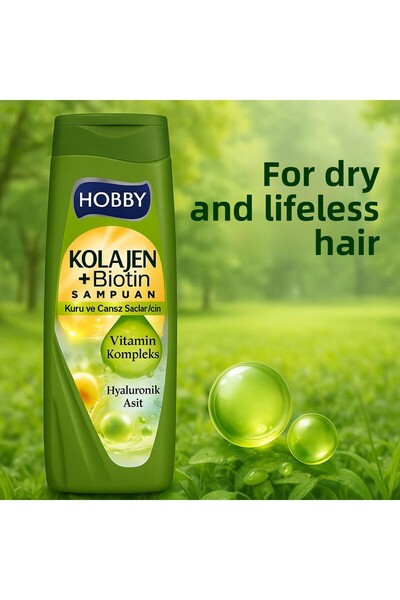Hobby شامبو للشعر الجاف والمتقصف بالكولاجين والفيتامين وحمض الهيالورونيك 480 ...