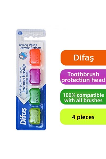 Difaş Toothbrush Protection Head Suitable for All Toothbrushes 4 Pieces