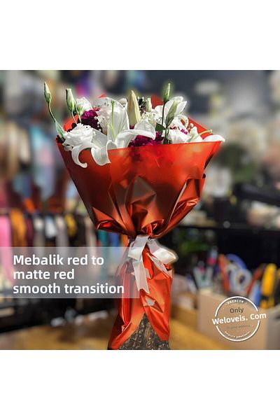 weloveis Metallic Gradient Matte Red Flower Bouquet Paper-60X60Cm-20 Sheets