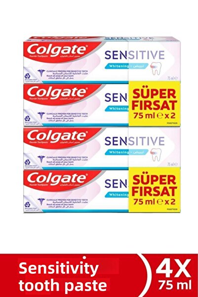 Colgate معجون أسنان للبشرة الحساسة 75 مل، مجموعة مكونة من 4 قطع