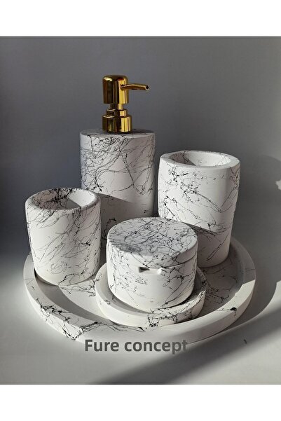 Ture Concept Black & White Patterned Bathroom Set