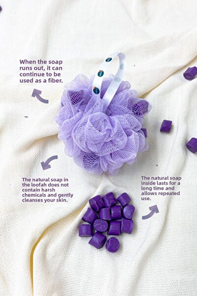 Balmy عبوة من قطعتين من ألياف الحمام المصنوعة من صابون اللافندر