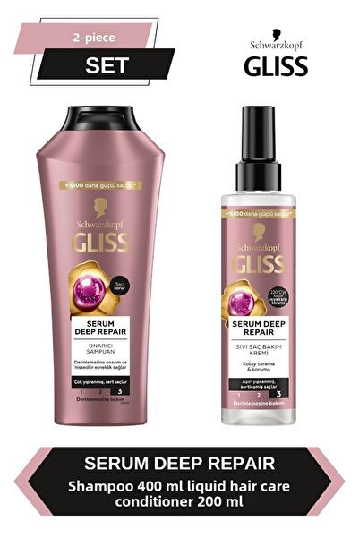 Gliss Serum Deep Repair - 400 Ml Repairing Hair Shampoo and 200 Ml Leave-in Conditioner